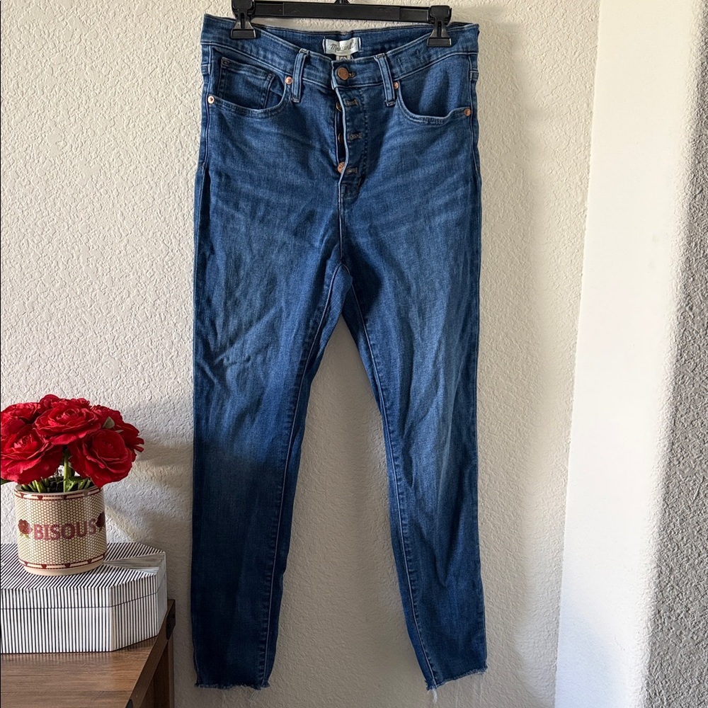 Madewell 9” Mid Rise Blue skinny Jeans button fly women’s 29